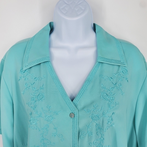 Covington Shirt Women 20W Embroidered Button Down Blouse - Picture 9 of 12